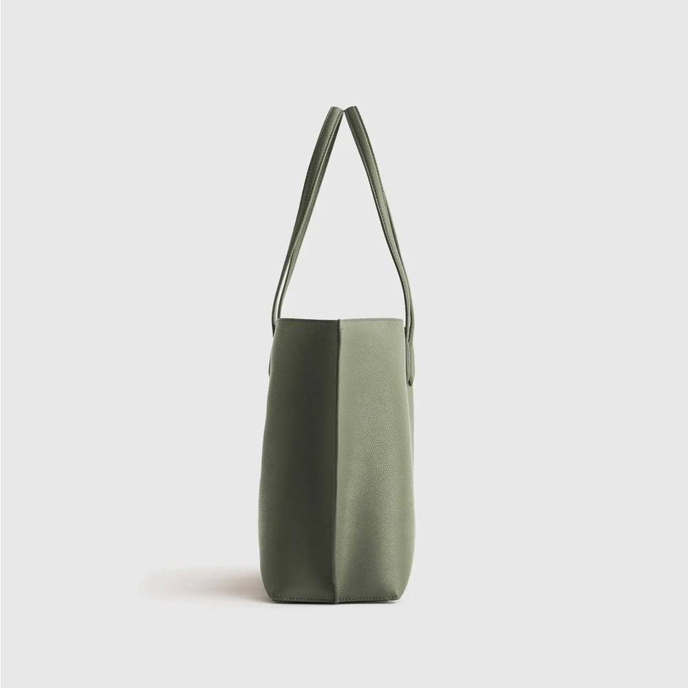 Quince Italian Leather Triple Compartment Tote Olive Green - Picture 3 of 16